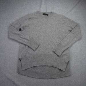 Theory Sweater Womens Petite Gray Karenia Cashmere Crew Neck High-Low